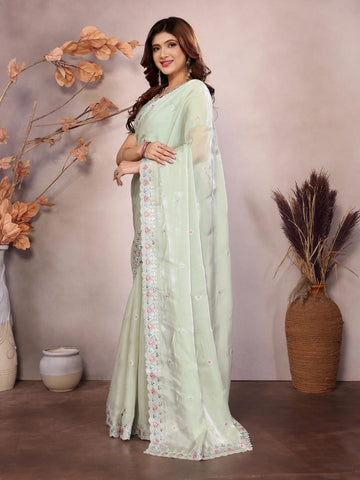 Ethnic Motifs Zari Woven Design Banarasi Saree